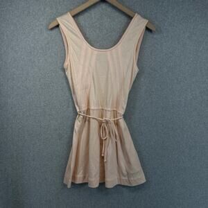 Vintage Paja Santa Barbara Top Womens Size 6 Peach Sleeveless Tank Tunic Tie